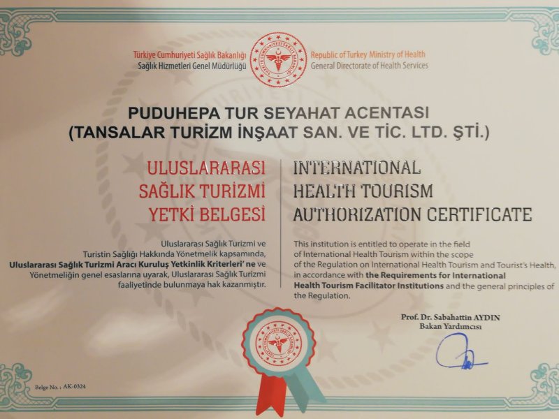 Sağlık Turizmi Yetki Belgesi